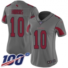 Women's Nike Arizona Cardinals #10 DeAndre Hopkins Silver Stitched NFL Limited Inverted Legend 100th Season Jersey