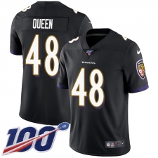 Men's Baltimore Ravens #48 Patrick Queen Black Alternate Stitched NFL 100th Season Vapor Untouchable Limited Jerse