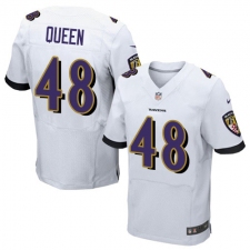 Men's Baltimore Ravens #48 Patrick Queen White Stitched NFL New Elite Jersey