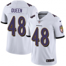 Men's Baltimore Ravens #48 Patrick Queen White Stitched NFL Vapor Untouchable Limited Jersey