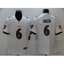 Men's Baltimore Ravens #6 Patrick Queen Nike White Limited Player Jersey