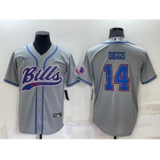Men's Buffalo Bills #14 Stefon Diggs Grey Stitched Cool Base Nike Baseball Jersey
