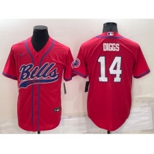 Men's Buffalo Bills #14 Stefon Diggs Red Stitched Cool Base Nike Baseball Jersey