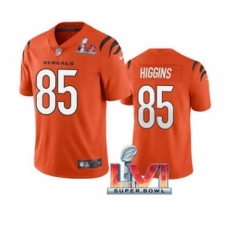 Men's Cincinnati Bengals #85 Tee Higgins Orange 2022 Super Bowl LVI Vapor Limited Stitched Jersey