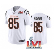 Men's Cincinnati Bengals #85 Tee Higgins White 2022 Super Bowl LVI Vapor Limited Stitched Jersey