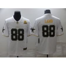 Men's Dallas Cowboys #88 CeeDee Lamb White Gold Limited Player Jersey
