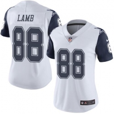 Women's Dallas Cowboys #88 CeeDee Lamb White Stitched Limited Rush Jersey