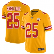 Men's Kansas City Chiefs #25 Clyde Edwards-Helaire Gold Stitched Limited Inverted Legend Jersey