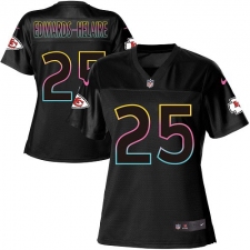 Women's Kansas City Chiefs #25 Clyde Edwards-Helaire Black Fashion Game Jersey