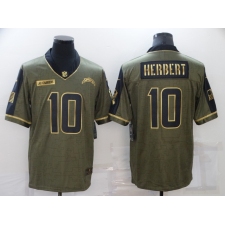 Men's Los Angeles Chargers #10 Justin Herbert Nike Gold 2021 Salute To Service Limited Player Jersey