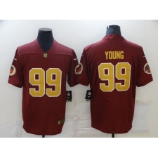 Men's Washington Redskins #99 Chase Young Olive Gold 2020 NFL Draft Vapor Limited Jersey