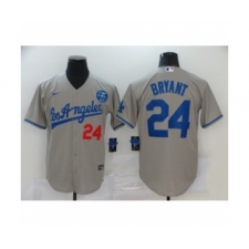 Los Angeles Dodgers #24 Kobe Bryant Gray Jersey