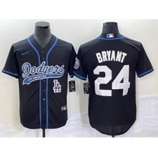 Men's Los Angeles Dodgers #24 Kobe Bryant Black Cool Base Stitched Baseball Jersey1