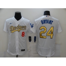 Men's Los Angeles Dodgers Kobe Bryant Olive Gold Jersey