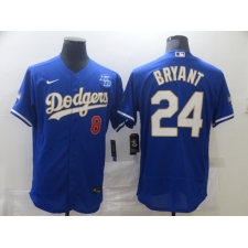 Men's Nike Los Angeles Dodgers #24 Kobe Bryant Blue Elite Champions Authentic Jersey