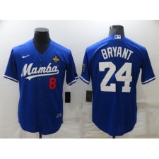Men's Nike Los Angeles Dodgers #24 Kobe Bryant Blue Stitched Baseball Jersey