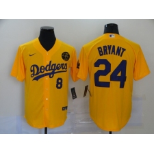 Men's Nike Los Angeles Dodgers Kobe Bryant yellow Jersey