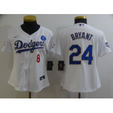 Women's Nike Los Angeles Dodgers #24 Kobe Bryant White Champions Authentic Jersey