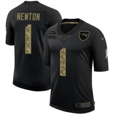 Men's New England Patriots #1 Cam Newton Camo 2020 Salute To Service Limited Jersey