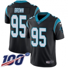 Men's Carolina Panthers #95 Derrick Brown Black Team Color Stitched NFL 100th Season Vapor Untouchable Limited Jersey