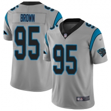 Men's Carolina Panthers #95 Derrick Brown Silver Stitched NFL Limited Inverted Legend Jersey