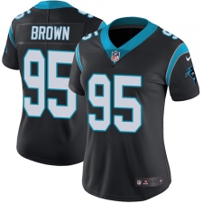 Women's Carolina Panthers #95 Derrick Brown Black Team Color Stitched NFL Vapor Untouchable Limited Jersey