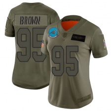 Women's Carolina Panthers #95 Derrick Brown Camo Stitched NFL Limited 2019 Salute to Service Jersey