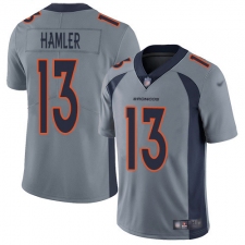Men's Denver Broncos #13 KJ Hamler Gray Stitched Limited Inverted Legend Jersey