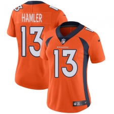 Women's Denver Broncos #13 KJ Hamler Orange Team Color Stitched Vapor Untouchable Limited Jersey