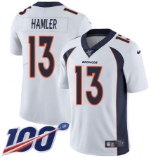 Youth Denver Broncos #13 KJ Hamler White Stitched 100th Season Vapor Untouchable Limited Jersey
