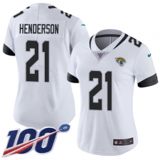 Women's Jacksonville Jaguars #21 C.J. Henderson White Stitched 100th Season Vapor Untouchable Limited Jersey