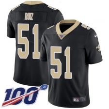 Men's New Orleans Saints #51 Cesar Ruiz Black Team Color Stitched NFL 100th Season Vapor Untouchable Limited Jersey