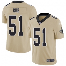 Men's New Orleans Saints #51 Cesar Ruiz Gold Stitched NFL Limited Inverted Legend Jersey