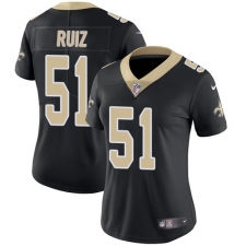 Women's New Orleans Saints #51 Cesar Ruiz Black Team Color Stitched NFL Vapor Untouchable Limited Jersey