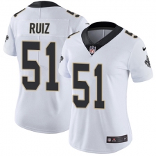 Women's New Orleans Saints #51 Cesar Ruiz White Stitched NFL Vapor Untouchable Limited Jersey
