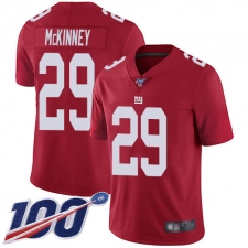Men's New York Giants #29 Xavier McKinney Red Stitched Limited Inverted Legend 100th Season Jersey