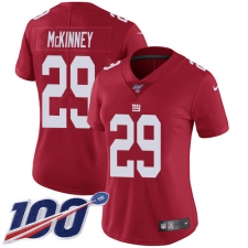 Women's New York Giants #29 Xavier McKinney Red Alternate Stitched 100th Season Vapor Untouchable Limited Jersey