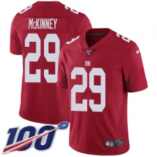 Youth New York Giants #29 Xavier McKinney Red Alternate Stitched 100th Season Vapor Untouchable Limited Jersey