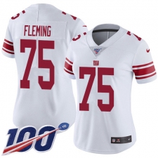 Women's New York Giants #75 Cameron Fleming White Stitched 100th Season Vapor Untouchable Limited Jersey