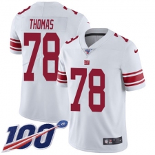 Men's New York Giants #78 Andrew Thomas White Stitched NFL 100th Season Vapor Untouchable Limited Jersey