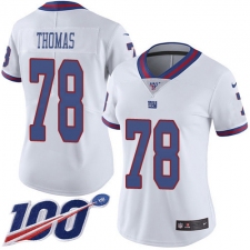 Women's New York Giants #78 Andrew Thomas White Stitched NFL Limited Rush 100th Season Jersey