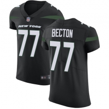 Men's New York Jets #77 Mekhi Becton Black Alternate Stitched New Elite Jersey