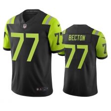 Men's New York Jets #77 Mekhi Becton Black Green City Edition Vapor Limited Jersey