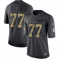 Men's New York Jets #77 Mekhi Becton Black Stitched Limited 2016 Salute to Service Jersey