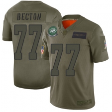 Men's New York Jets #77 Mekhi Becton Camo Stitched Limited 2019 Salute To Service Jersey