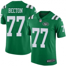 Men's New York Jets #77 Mekhi Becton Green Stitched Limited Rush Jersey