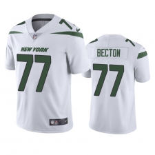 Men's New York Jets #77 Mekhi Becton White 2020 NFL Draft Vapor Limited Jersey