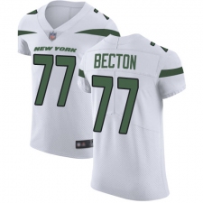 Men's New York Jets #77 Mekhi Becton White Stitched New Elite Jersey