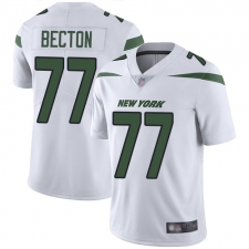 Men's New York Jets #77 Mekhi Becton White Stitched Vapor Untouchable Limited Jersey