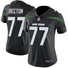 Women's New York Jets #77 Mekhi Becton Black Alternate Stitched Vapor Untouchable Limited Jersey